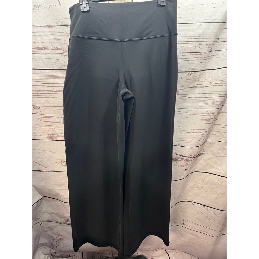 Athleta Elation Wide Leg Pant Black High Rise Yoga Trousers Large L